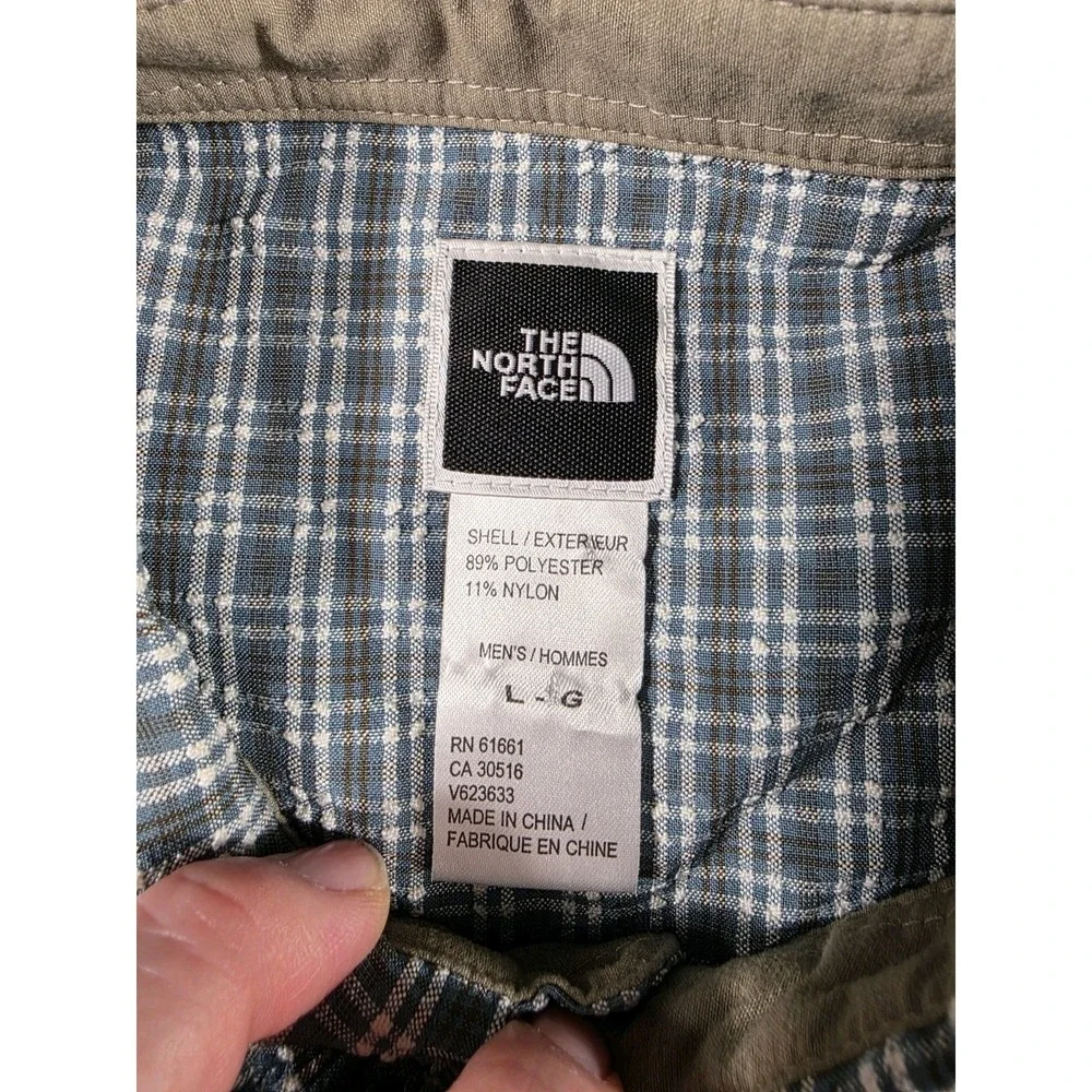 The North Face Seersucker Shirt Mens Large Bluish‎ Green Plaid Short Sleeve